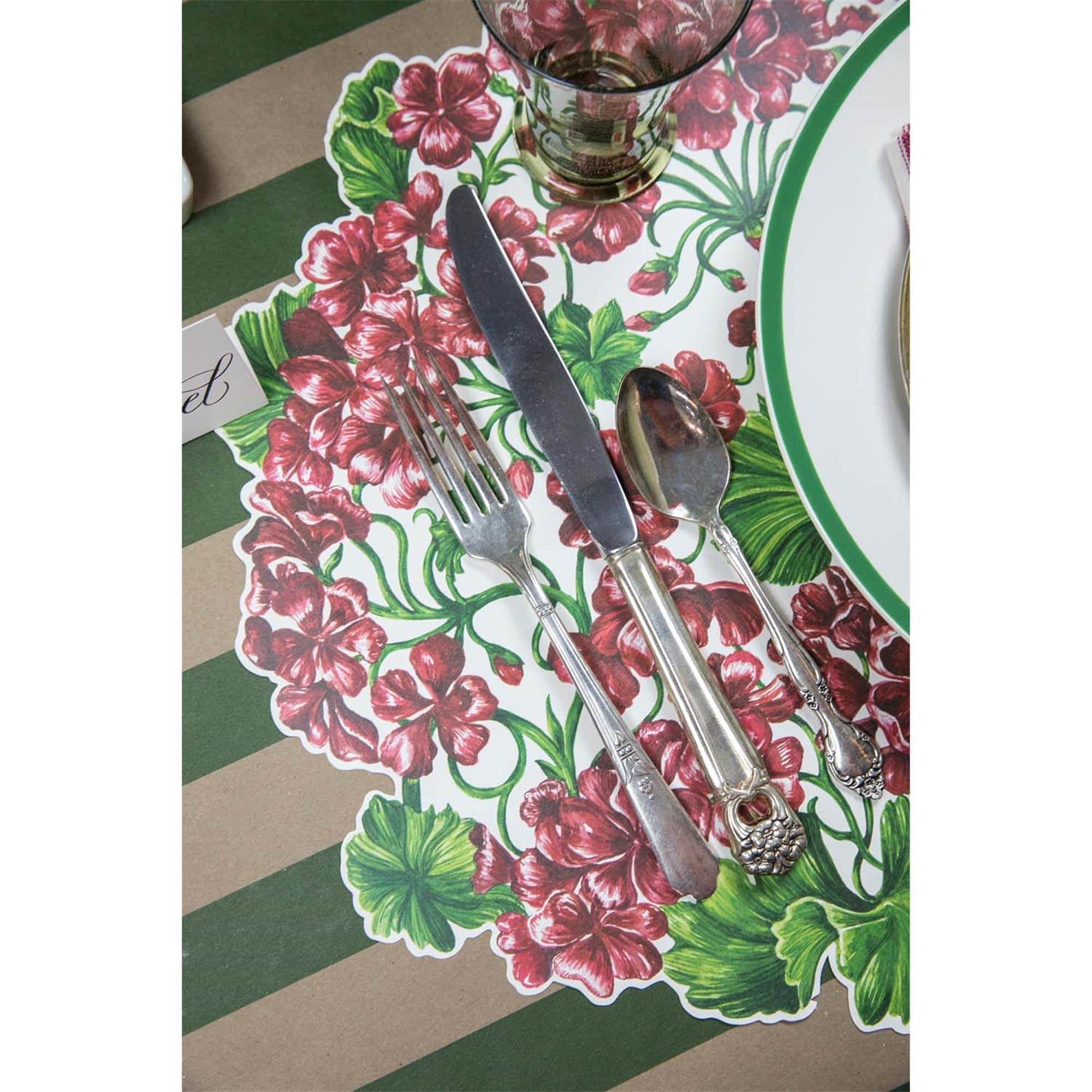 Die Cut Geranium Placemats